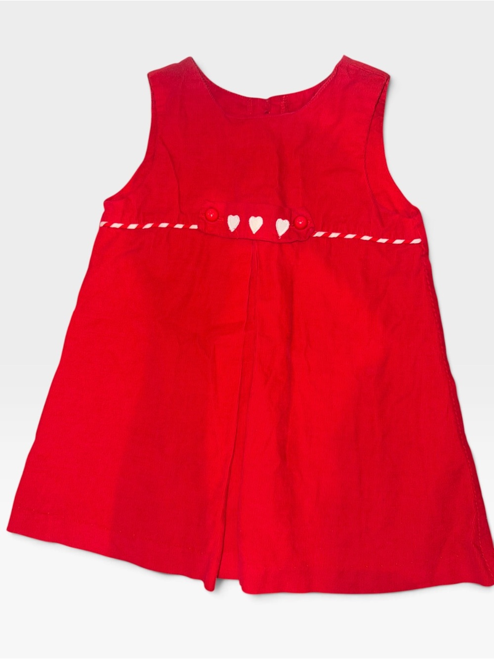 Red Heart-Accent Sleeveless Kids Dress